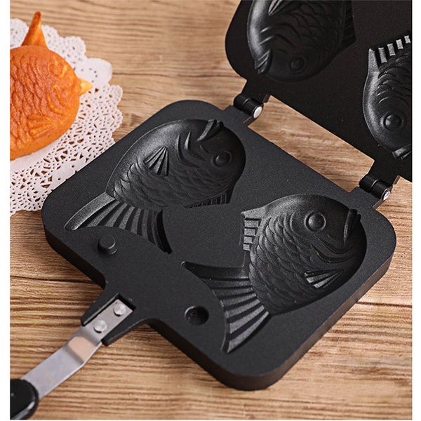 Khuôn Làm Bánh Cá Nhật Chống Dính Taiyaki 2 Bánh Hàng Đẹp Dragon