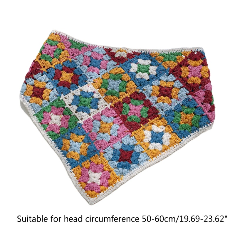 Khăn Choàng Đầu Tam Giác Đan Móc Thủ Công Chống Tia uv Thời Trang Mùa Hè