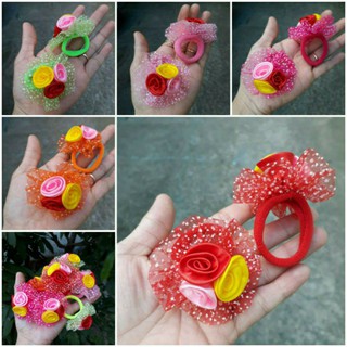 Set 2 cột tóc đính hoa dễ thương cho bé