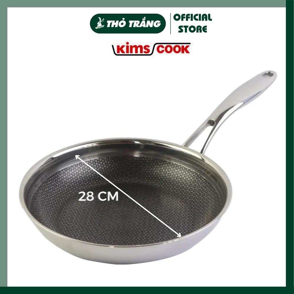 Chảo sâu chống dính Blackcube inox 3 lớp đáy từ thương hiệu Kims Cook 24 - 26 - 28 - 30 - 32cm