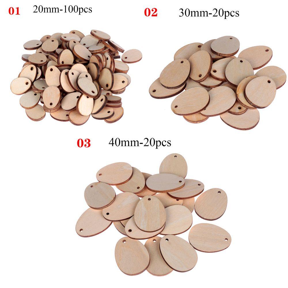 Set 20 / 100 Quả Trứng Gỗ 20-40mm Trang Trí Tiệc Cưới