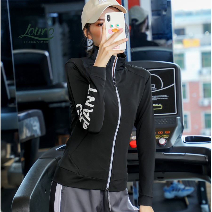 Áo khoác thể thao nữ Louro AKL11, mẫu áo khoác ulzzang năng động, trẻ trung