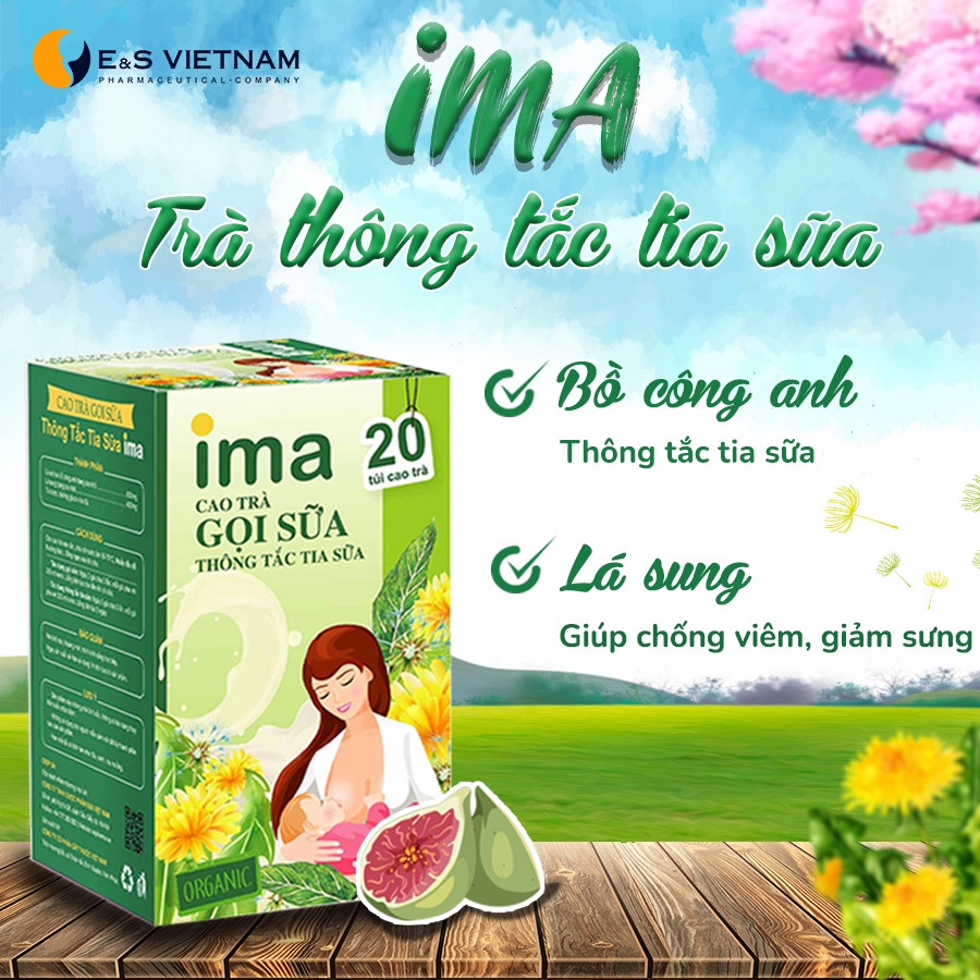 Cao Trà Thông Tắc Tia Sữa IMA - Cao Trà Hữu Cơ - 100% từ Bồ Công Anh và Lá Sung - Hỗ Trợ Thông Tắc Tia Sữa