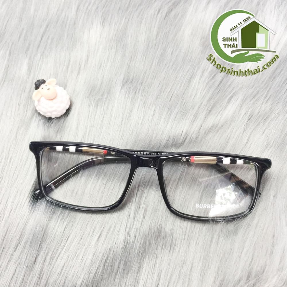 Mắt kính gọng đen sọc trắng, sọc vàng Burberry  - tặng kèm hộp đựng