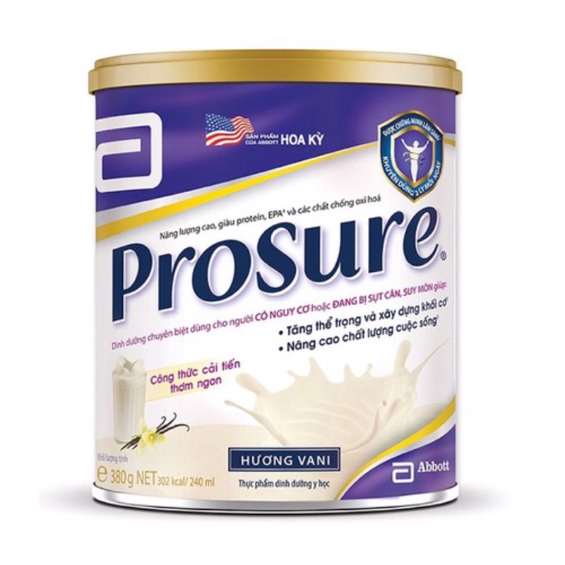 Sữa Bột Prosure Vani 380g ( Sữa ung thư )