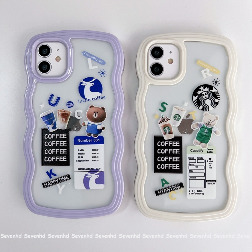 Ốp Điện Thoại Họa Tiết Gấu Hoạt Hình Starbucks Cho iPhone 13 12 11 Pro Max SE2020 X XR XS Max 8 7 Plus