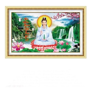 Tranh thêu chữ thập phật bà Quan Thế Âm Bồ Tát 3D LV3250 - chưa thêu