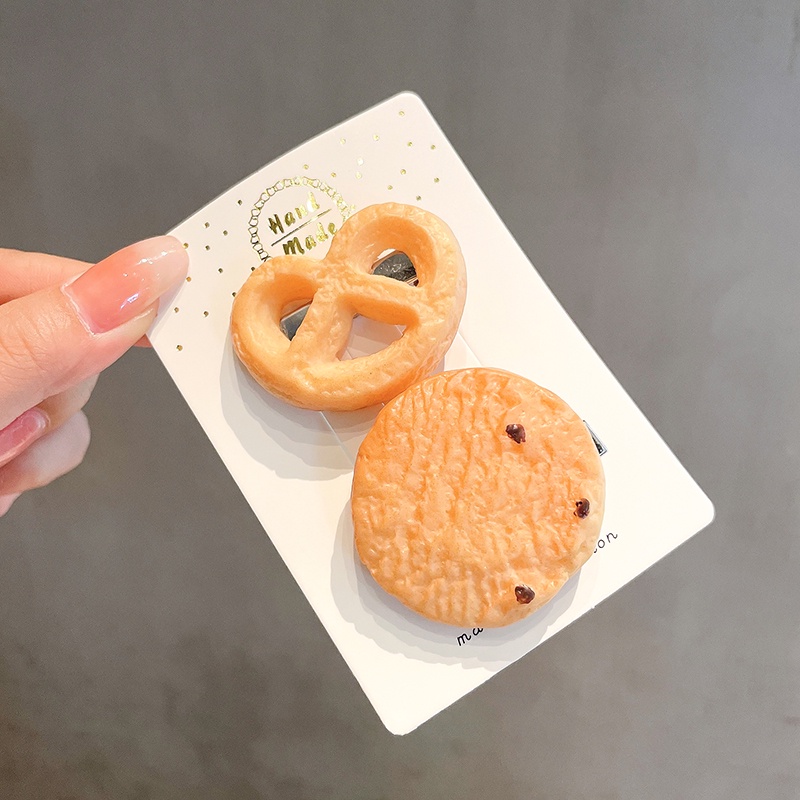 Kẹp tóc thiết kế hình bánh quy đáng yêu cho nữ