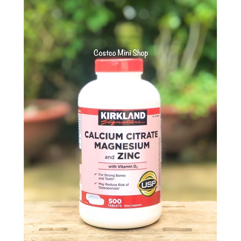 Kirkland Calcium Citrate Magnesium and Zinc 500 viên