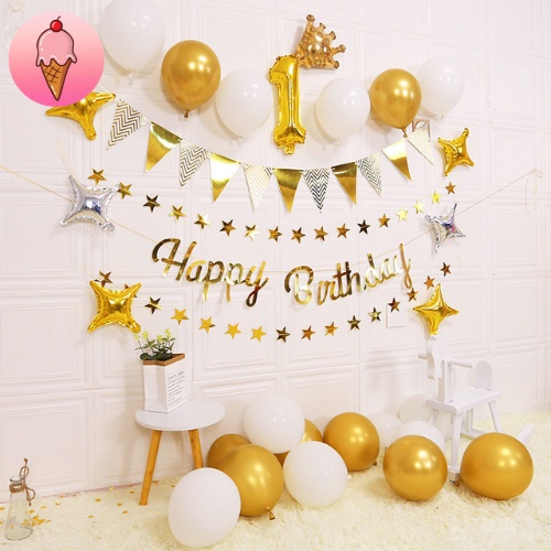 Dây Chữ Happy Birthday Ép Kim Cao Cấp Trang Trí Tiệc Sinh Nhật Phong Cách Hiện Đại - Kem Shop K10