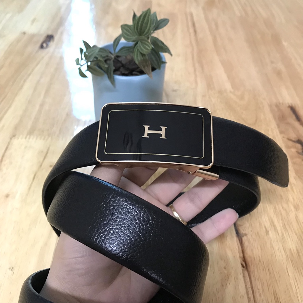 Dây lưng nam dây nịt khóa tì bản 3,5cm không cần đục lỗ