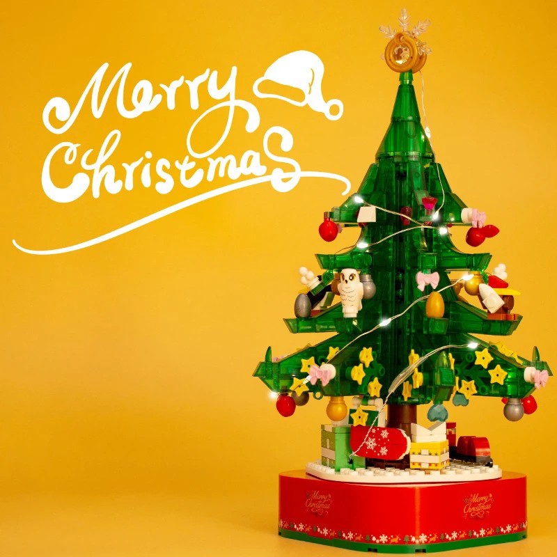 Đồ chơi  Lắp ráp Mô hình Merry Christmas gift Santa Claus lắp ráp hộp quà ông già noel Sembo 601097 Christmas Tree Santa