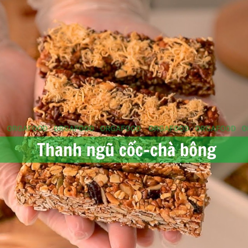 Thanh gạo lứt chà bông ngũ cốc/ rong biển/ yến mạch 100g Granola Bar giảm cân, cho gymer, ăn kiêng, eatclean Orgafood