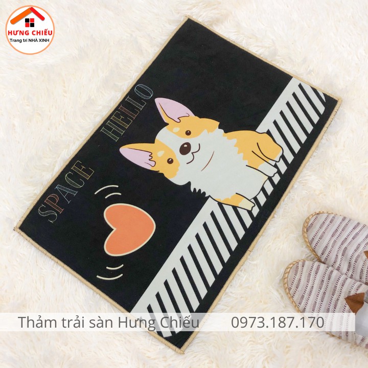 Thảm lau chùi chân thấm nước chống trơn trượt nhà bếp 3d hình thú cute CBL01