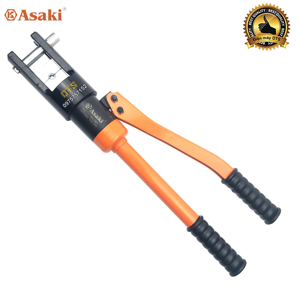 Bộ kìm bấm cos thủy lực 300mm2 Asaki AK-0618 (YQ-300), kìm thủy lực ép cos đa năng, bấm cốt dây điện đầu cuối