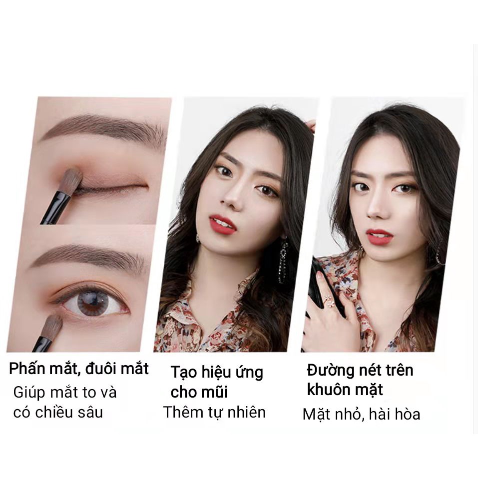 Unny Club Phấn trang điểm chân mày ba màu tự nhiên không nhòe chống thấm nước và mồ hôi