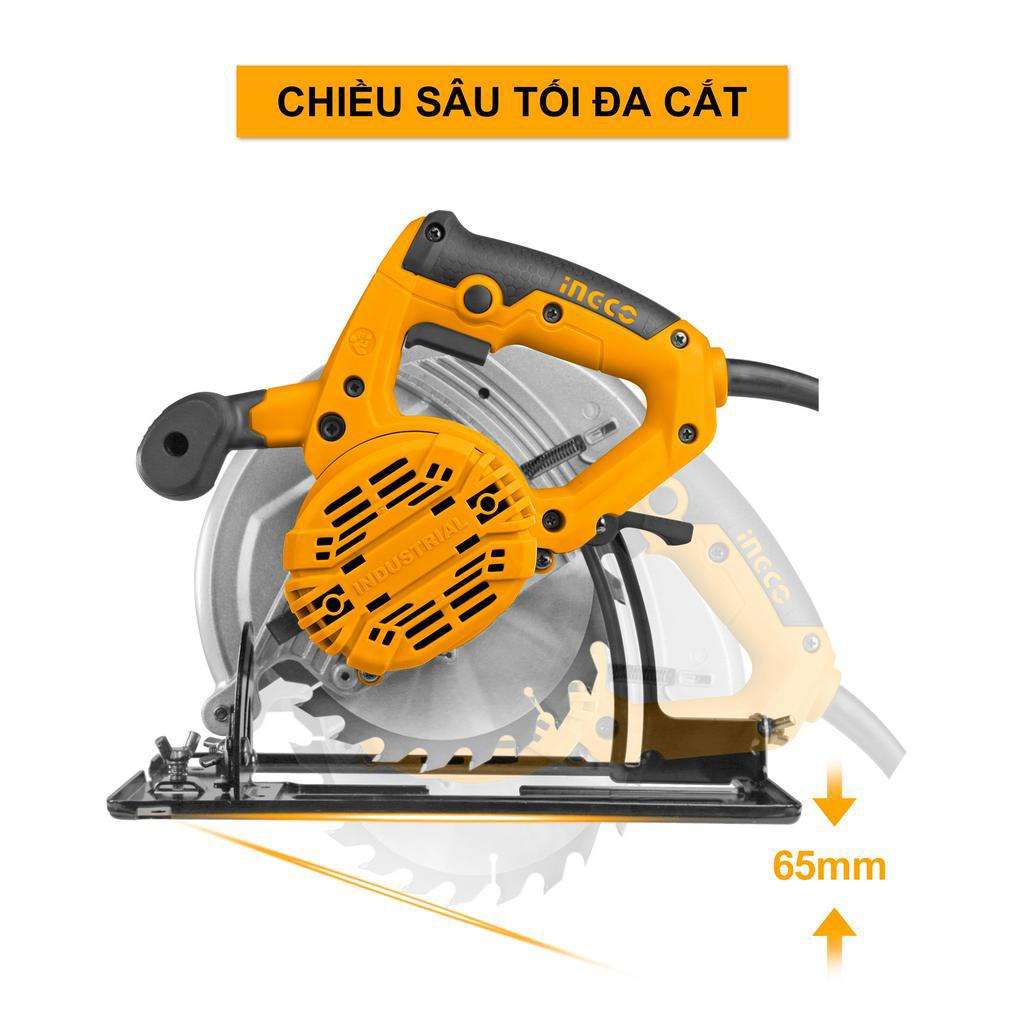 Máy cưa đĩa cầm tay INGCO CS18568 công suất 1600W kèm theo 1 lưỡi cắt 185mm và 1 bộ than