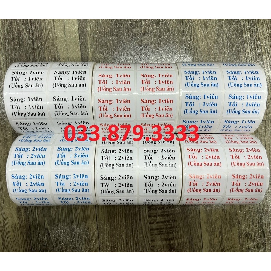TEM CHIA LIỀU DÙNG - TEM DÁN NHÀ THUỐC BÓC VÀ DÁN THÔI 2.000TEM/CUỘN