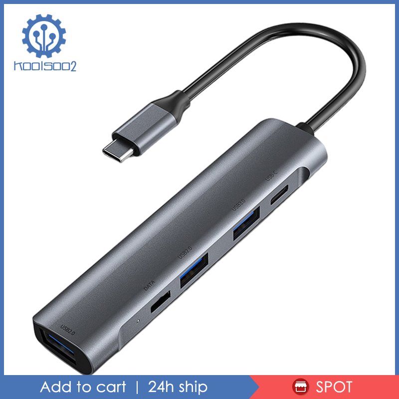 Bộ Hub Koolsoo2 Cổng Usb 3.0 2.0 60w Pd Cho Macbook Pro Xps Laptops