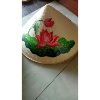 Xưởng SX- Nón lá vẽ hoa sen -Tre Việt