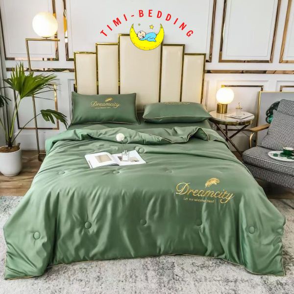 Bô chăn ga gối dreamcity home phi lụa chăn trần cao cấp, sang trọng, mềm mại và mái mẻ – Timibedding