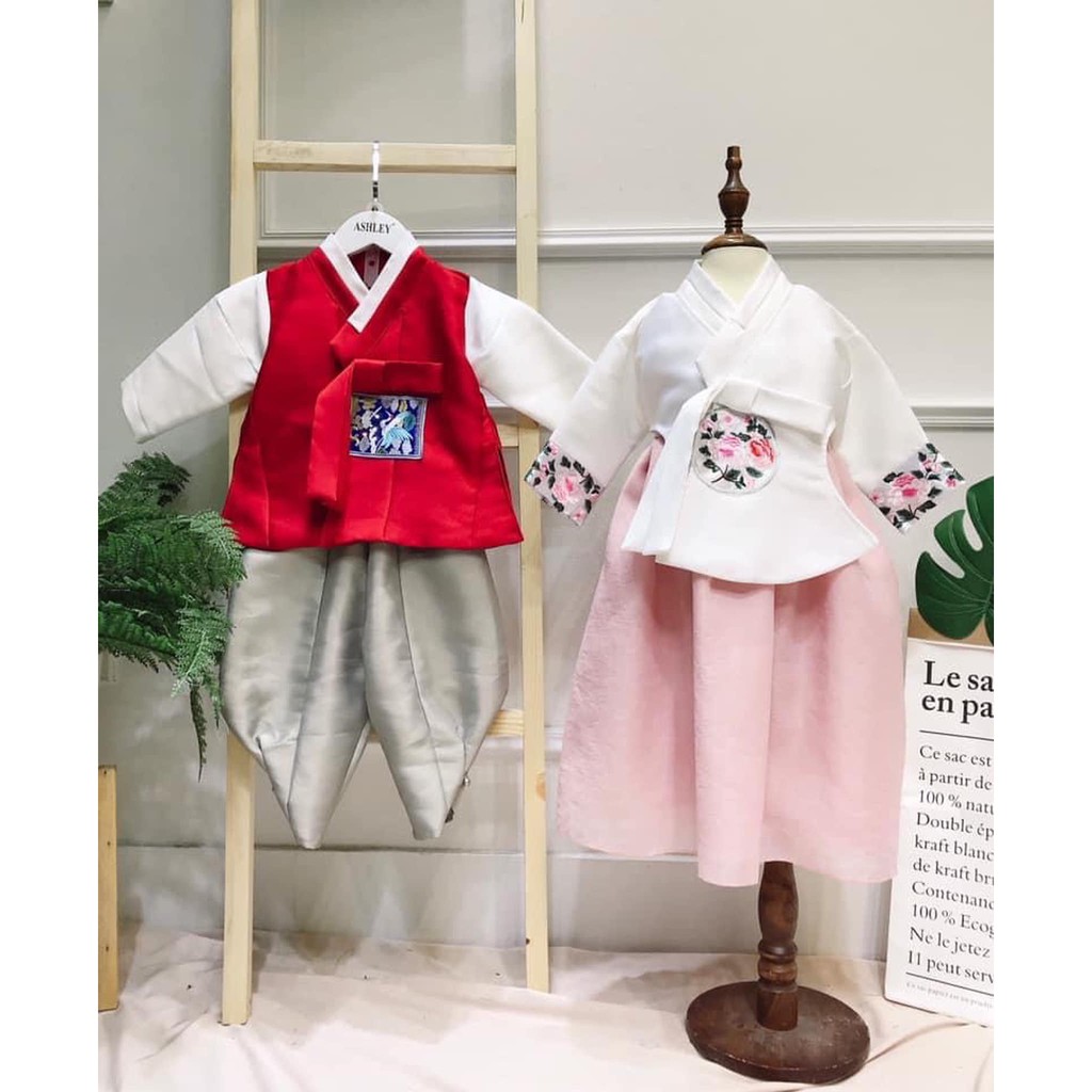 SET HANBOK CAO CẤP CHO BÉ TRAI BÉ GÁI THÊU HOT HIT