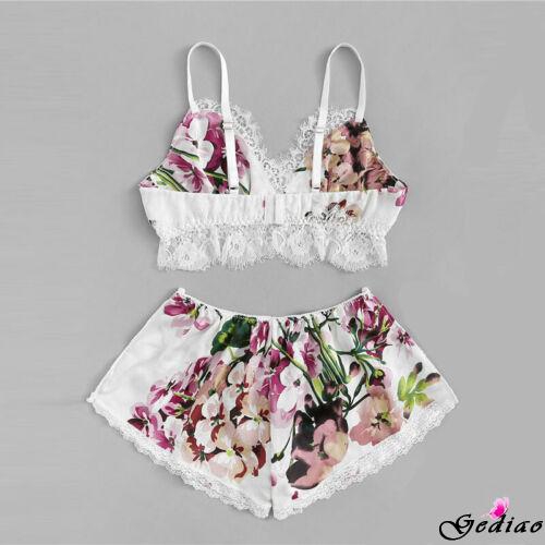 Bộ đồ lót ngủ vải satin phối ren gợi cảm cho nữ | BigBuy360 - bigbuy360.vn