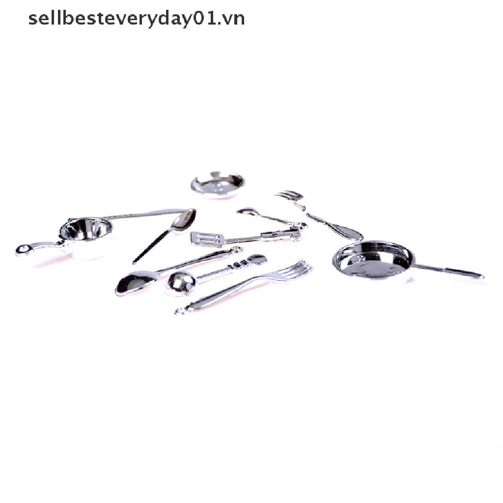 Bộ Dụng Cụ Ăn Uống Bằng Thép Không Gỉ Tỉ Lệ 1 / 12 Cho Nhà Búp Bê Bộ Dụng Cụ Ăn Uống Bằng Thép Không Gỉ Tỉ Lệ 1 / 12 11 Món Cho Nhà Búp Bê Mới Mô Hình 11 Miếng Tỉ Lệ 1 / 12 Trang Trí Nhà Búp Bê