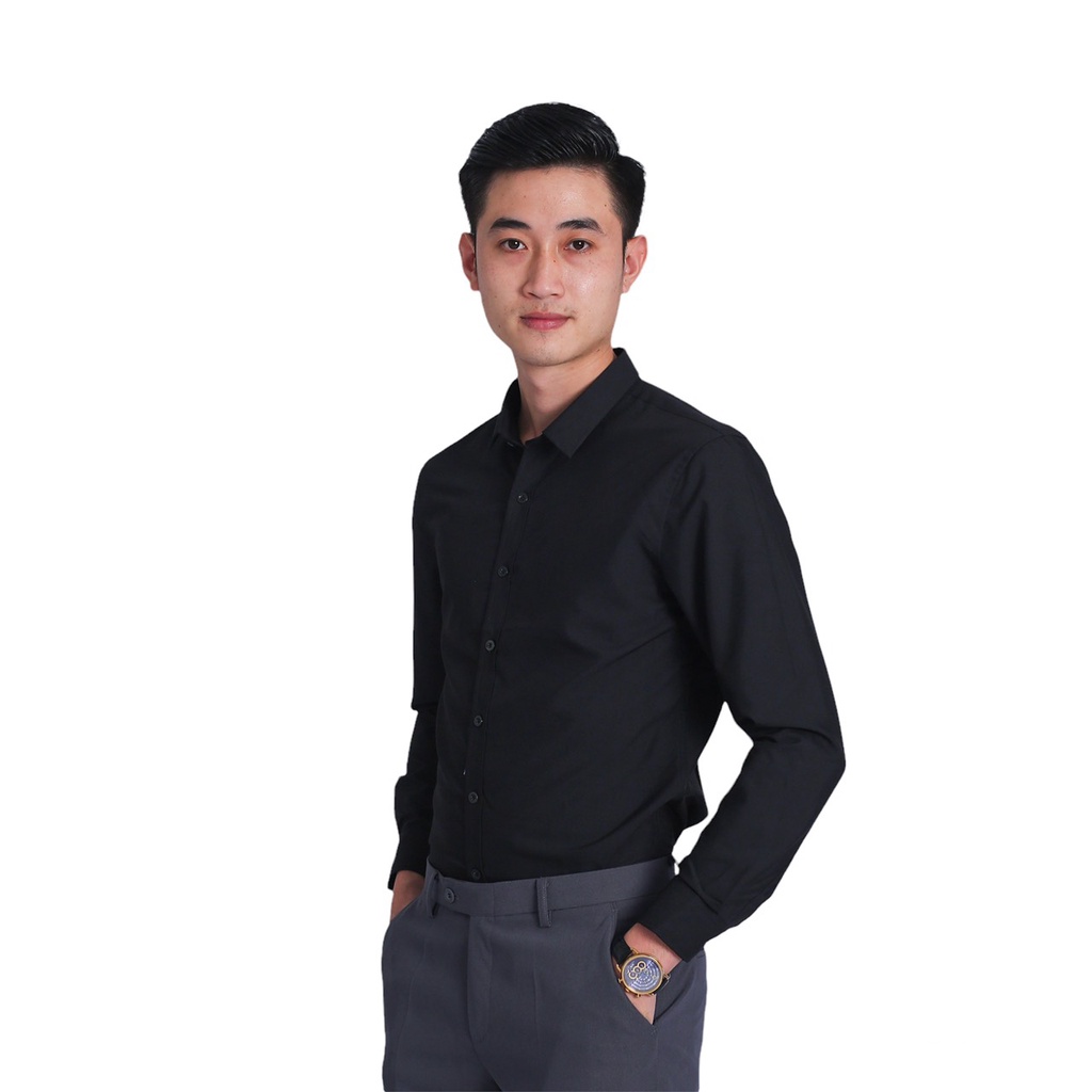 Áo sơ mi nam Đen Phananh 4man's dài tay dáng ôm body Hàn Quốc cao cấp
