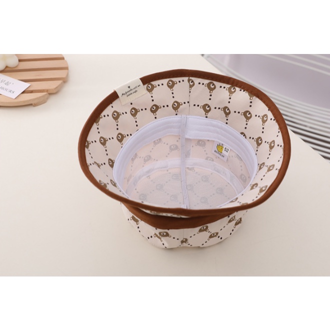 Mũ nón bucket vành rộng gấu cute cho bé từ 8 tháng- 6 tuổi