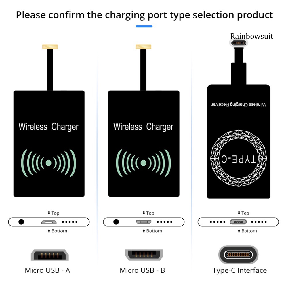 Thiết Bị Nhận Sạc Không Dây USB Type-C Qi Cho iPhone Android
