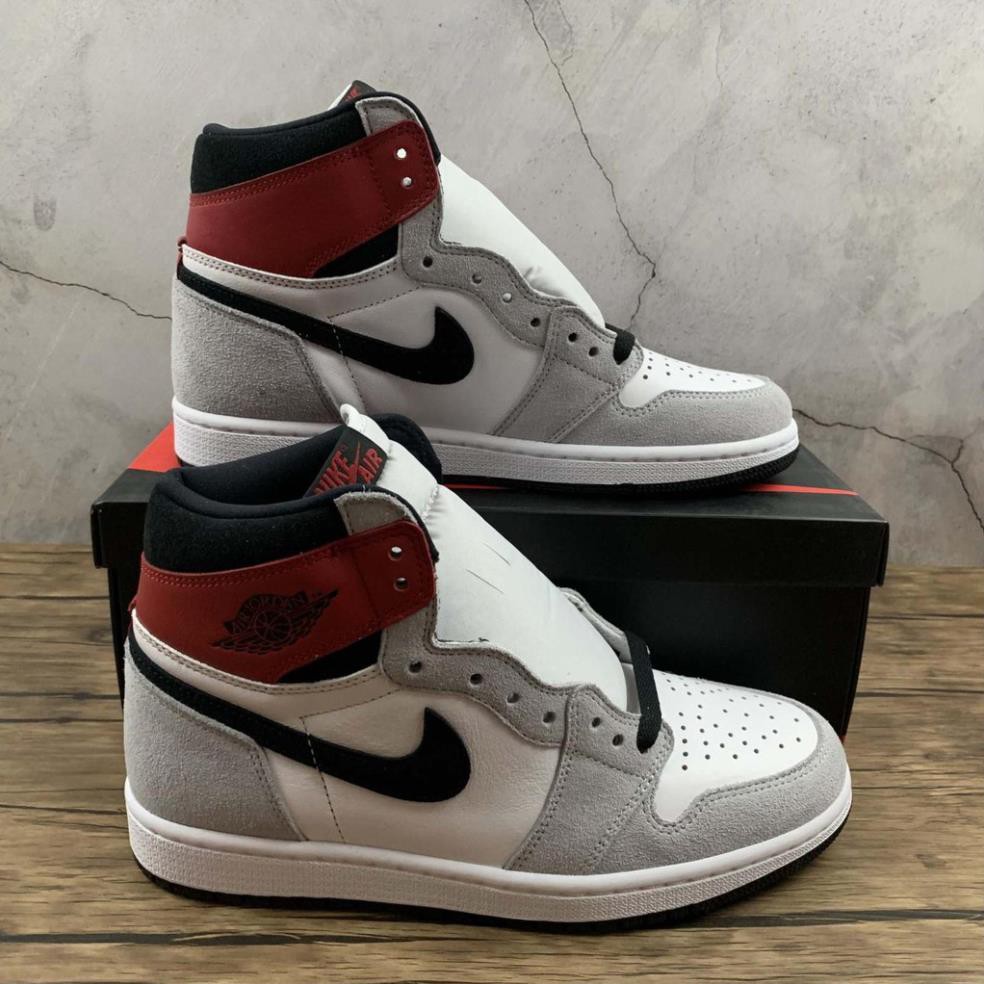 (FREESHIP+QUÀ) Video Giày thể thao AIR JORDAN 1 Retro High Light Smoke Grey xám tai đỏ cao cổ