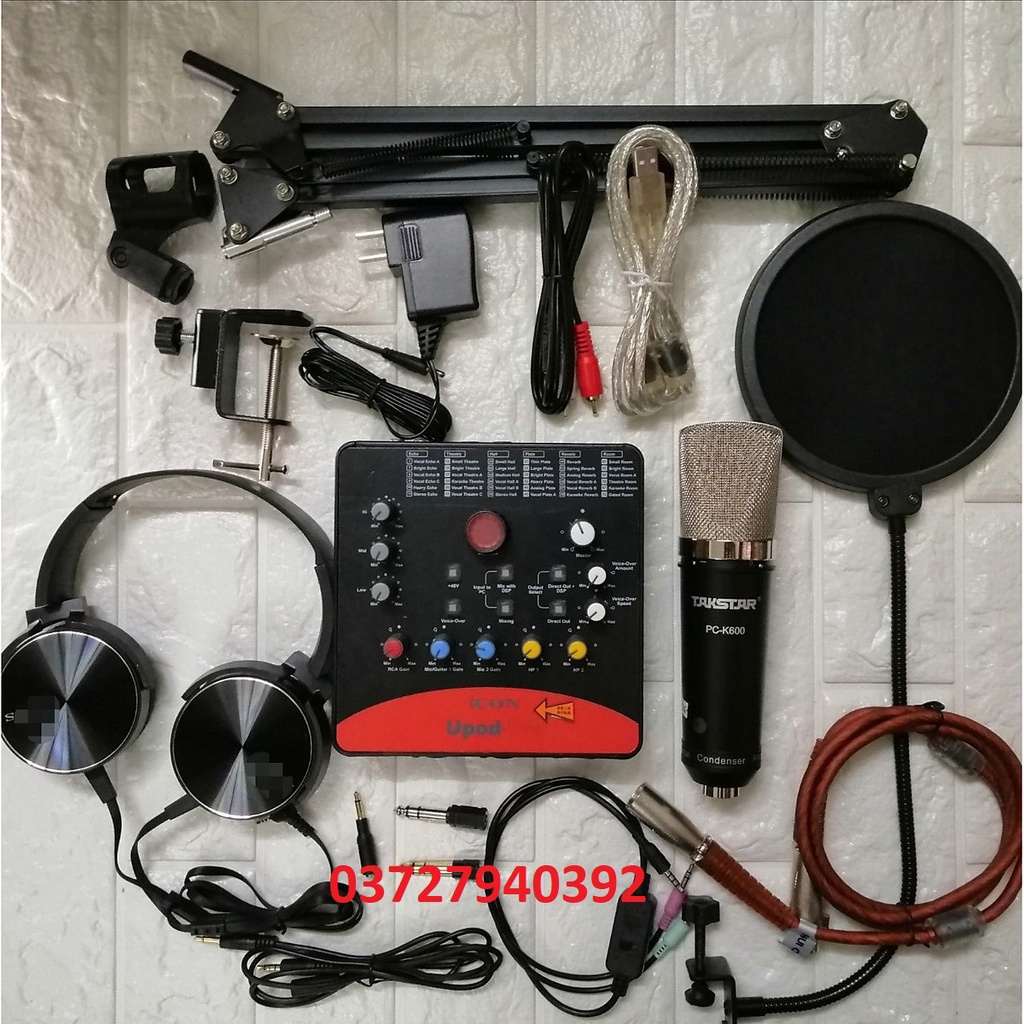 Combo Micro Takstar PC-K600+ Sound ICON UPOD PRO đầy đủ phụ kiện Bảo hành 1 năm