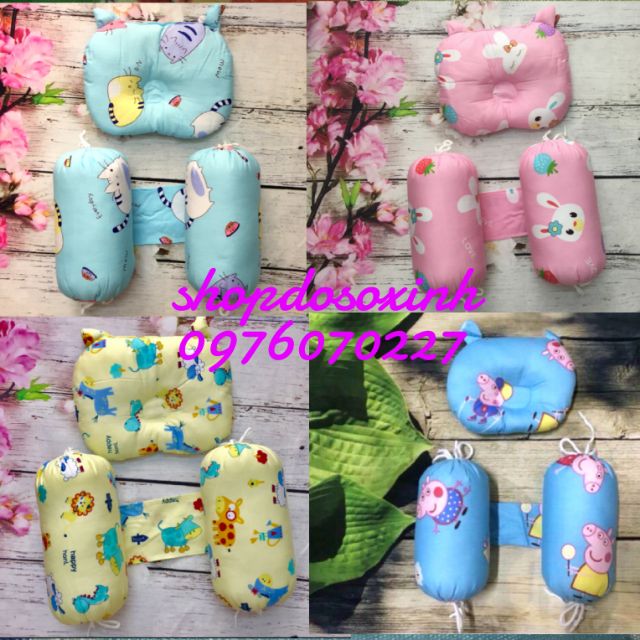 Bộ chẹn+gối bông vỏ lụa Hàn Quốc