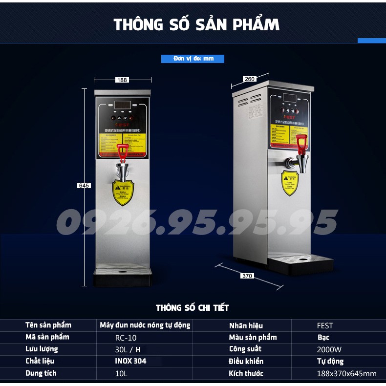 [Sỉ] Máy cây đun nước nóng tự động cấp SIÊU TỐC FEST RC10 CHÍNH HÃNG - Thiết bị máy móc pha chế