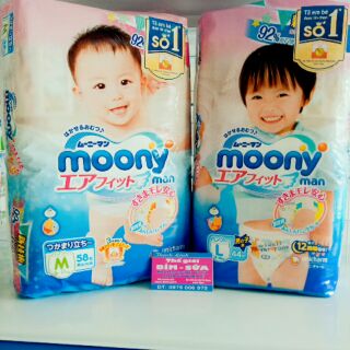 [Thái Bình] Bỉm MOONY CHÍNH HÃNG size L54, M58, L44 quần boy, L44 quần girl