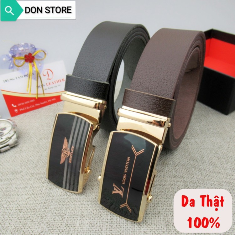 Thắt Lưng Nam Da Bò Thật Dây Da Trơn 1 Lớp. Mặt Khóa Lăn Tự Động Hàng Loại 1 Dày Dặn - Bền Bỉ (BH 12 THÁNG)