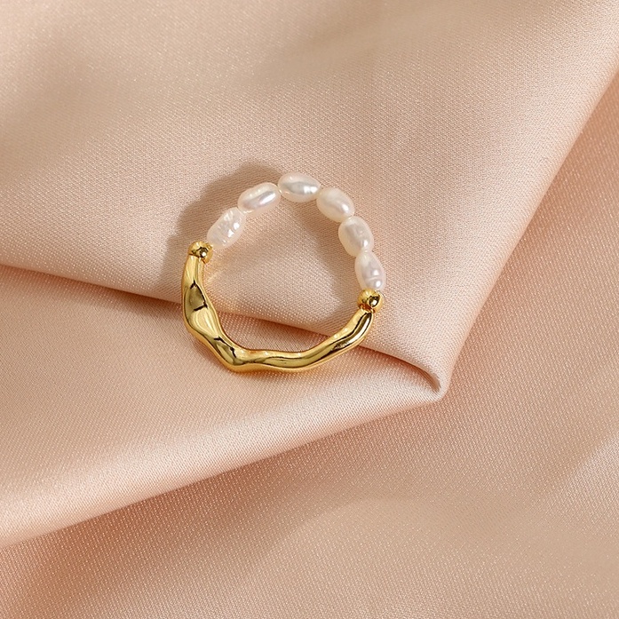 Nhẫn SEAGLOCA phối ngọc trai phong cách Hàn Quốc sang trọng