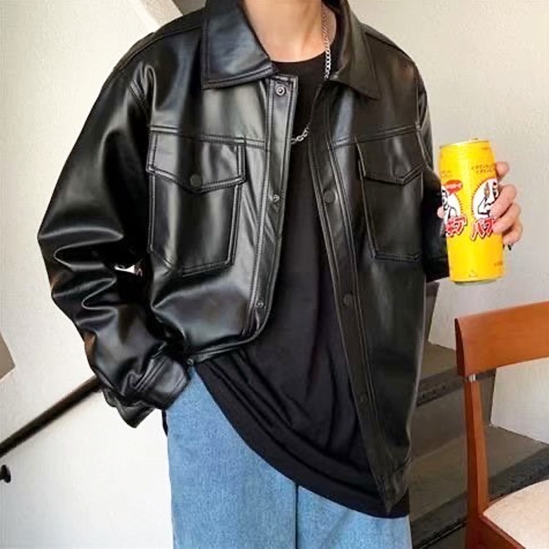 Áo khoác da tay dài phong cách hiphop cá tính sành điệu