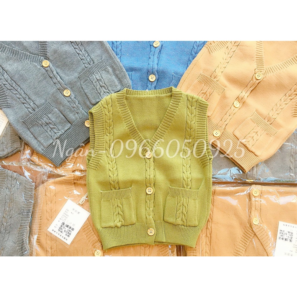 Áo Len Ba Lỗ Có Mũ, Áo Len Ghile Cho Bé Trai Size 80-120(1-5 tuổi)