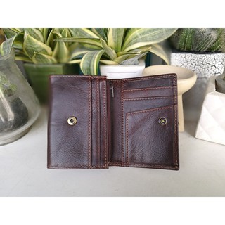 Ví mini da bò sáp dầu nhỏ gọn có cúc bấm và kéo khóa tiện lợi - VM01 thatchatstore