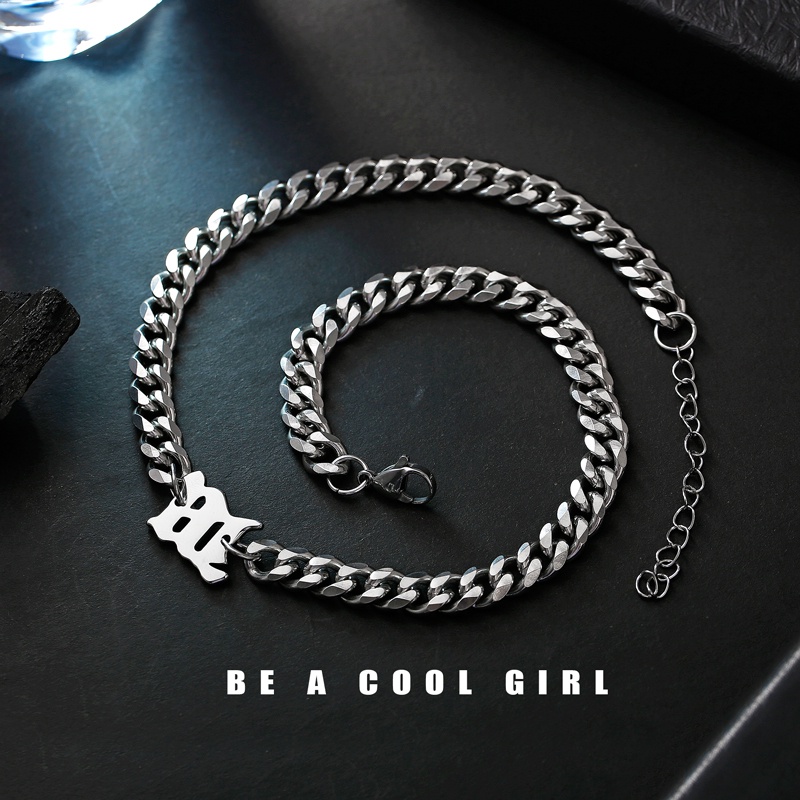 Dây chuyền thép titan phong cách hip hop thời trang cho nữ