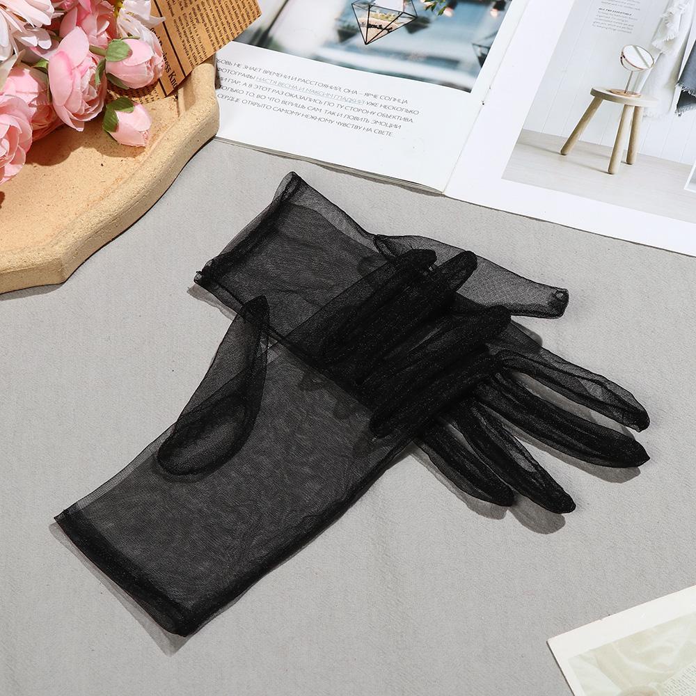1 Đôi Găng Tay Vải Tuyn Xỏ Ngón Siêu Mỏng Cho Cô Dâu