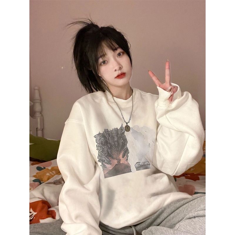 Áo thun dài tay cổ tròn phong cách Hàn Quốc thời trang dành cho nữ