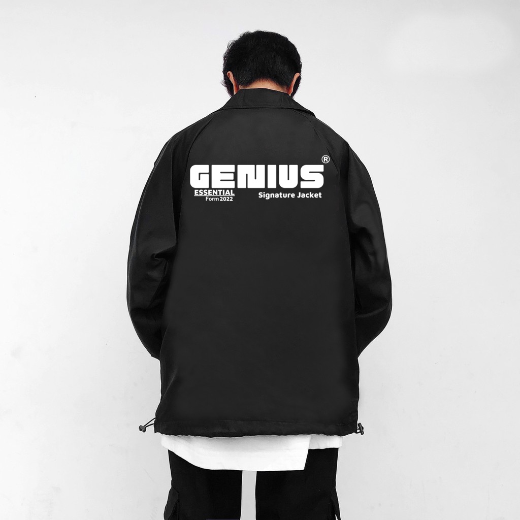 Áo khoác dù jacket Local Brand GENIUS unisex 2 lớp v2 -- Áo khoác gió ullzang có form rộng XL - GENIUS.CLO