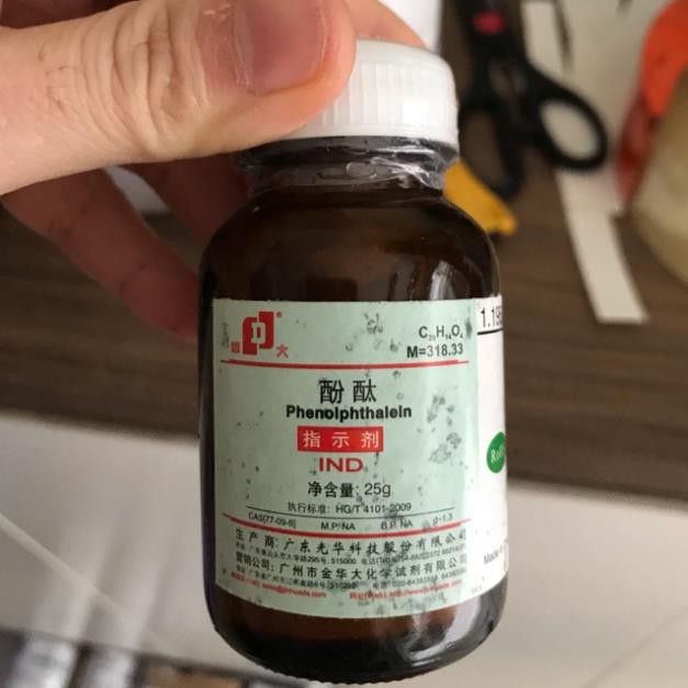 Hóa chất phenolphthalein lọ 25g phenol phthalein