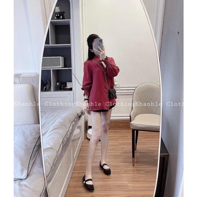 Áo Sơ Mi Đỏ Bo Tay
