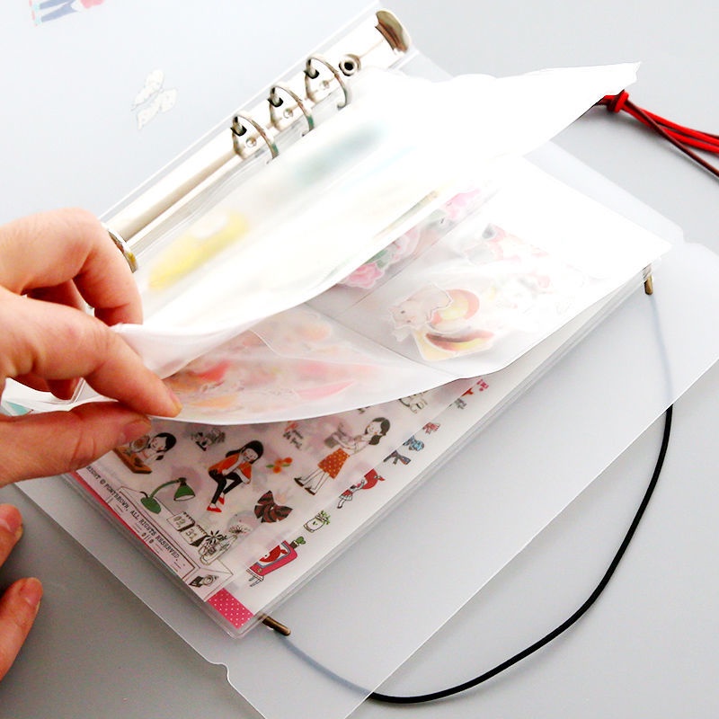 Túi zip pvc phụ kiện sổ còng planner B5 A5 A6 A7 bìa thẻ sổ còng