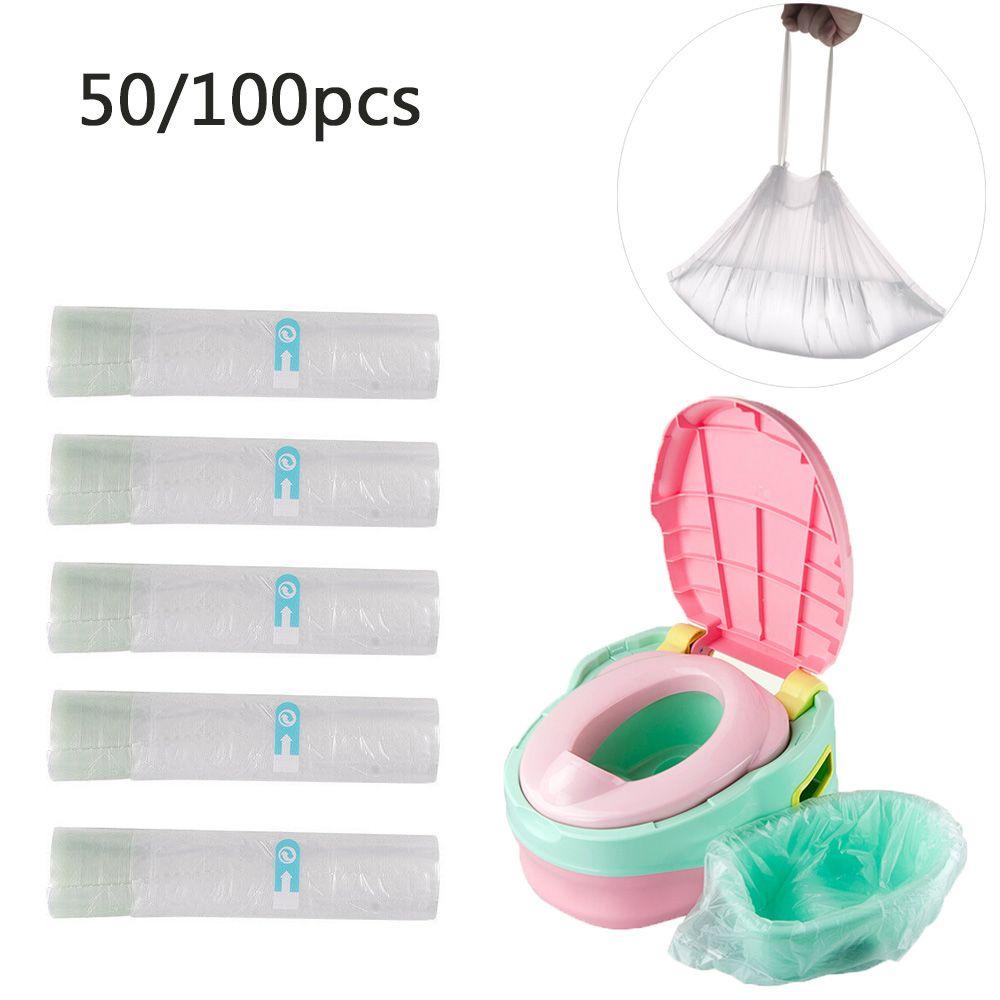 Set 50 Miếng Lót Bồn Cầu Bằng Polythene Mật Độ Cao Chống Thấm Nước Dùng Một Lần Tiện Lợi
