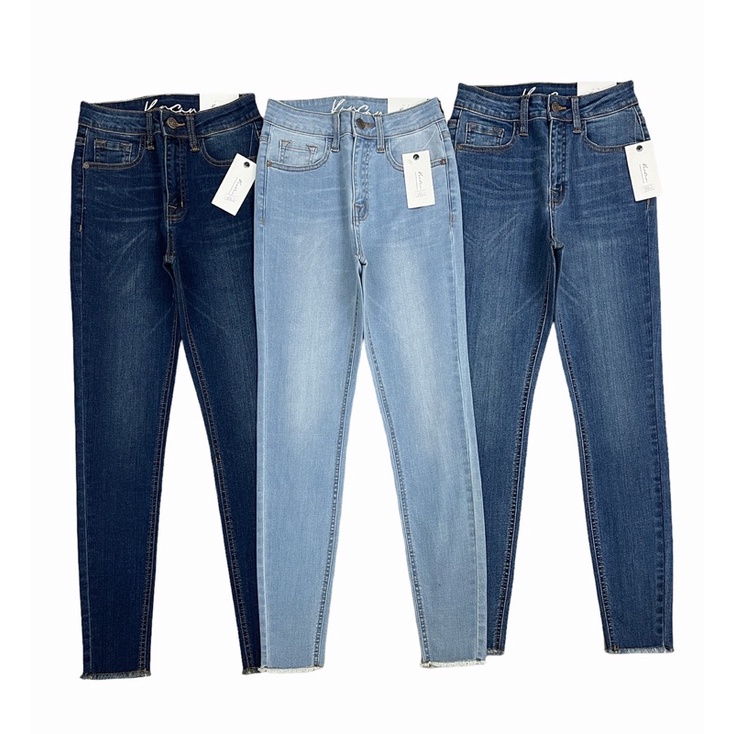 Quần skinny lai tua